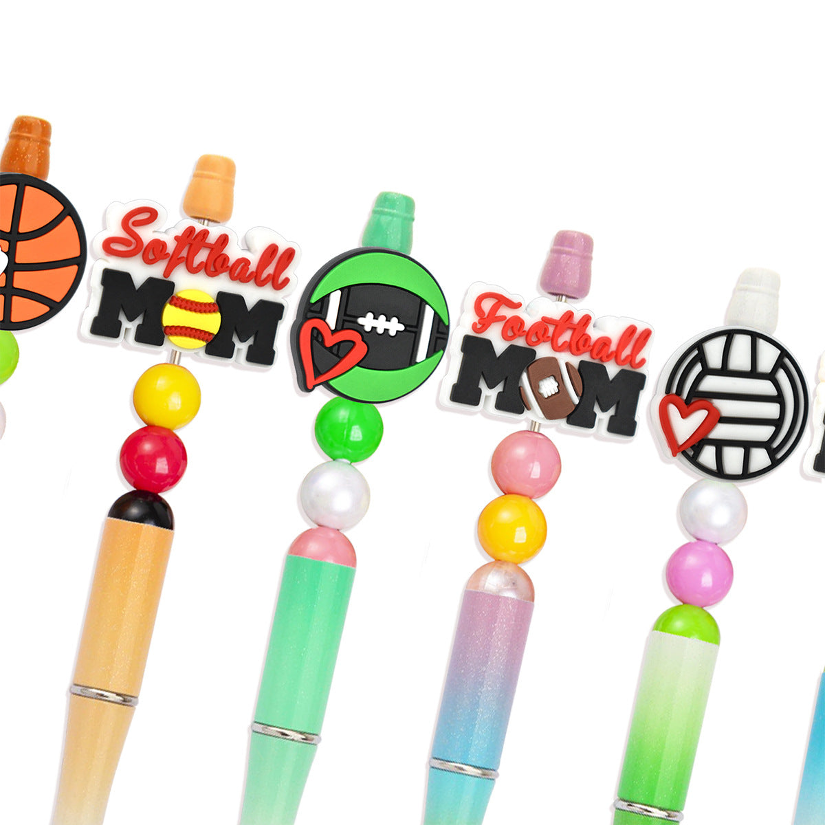Wholesale Random100pcs/pack DIY Ball Sports Series Ballpoint Pen Focus Beads